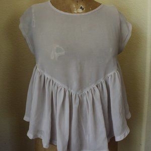 Beige Chiffon Flowy Top